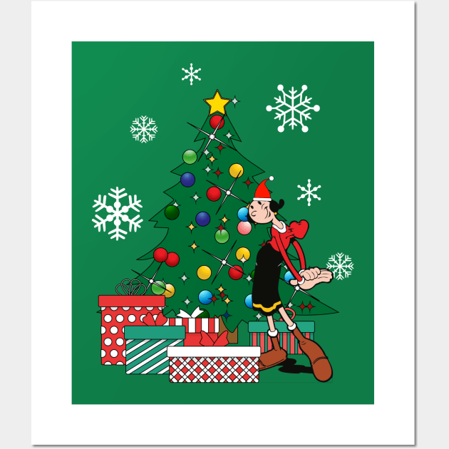 Olive Oyl Around The Christmas Tree Popeye Wall Art by Nova5